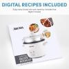 image:imageAROMA Rice Cooker 2Cup Uncooked  4Cup Cooked Steamer Grain Cooker Soup Maker Oatmeal Cooker Auto Keep Warm 1 Qt White ARC3021NG1 Quart