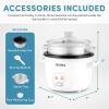 image:imageAROMA Rice Cooker 2Cup Uncooked  4Cup Cooked Steamer Grain Cooker Soup Maker Oatmeal Cooker Auto Keep Warm 1 Qt White ARC3021NG1 Quart