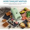 image:imageAROMA Swap amp Flip Waffle Maker with Removable Plates 3in1 Panini Press Mini Donut Maker and Waffle IronGreen