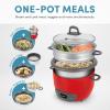 image:imageAroma Housewares 14Cup Cooked 7Cup UNCOOKED Pot Style Rice Cooker and Food Steamer ARC7471NGWhiteRed