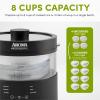 image:imageAroma Housewares Professional 8Cup Cooked SmartCarb Multicooker and FlavorLock Food Steamer for LowCarb Rice and Grains Glass Inner Pot Black AMC800 Transparent Glass 4 Cup Uncooked Rice