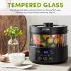 image:imageAroma Housewares Professional 8Cup Cooked SmartCarb Multicooker and FlavorLock Food Steamer for LowCarb Rice and Grains Glass Inner Pot Black AMC800 Transparent Glass 4 Cup Uncooked Rice