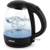 image:imageAROMA 12L  5Cup Glass Electric Kettle with Cordless Pouring TriggerRelease Lid Automatic Shutoff Black AWK151BTransparent Glass