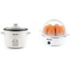 image:imageAROMA Housewares Mini Rice amp Grain Cooker and Egg Cooker Bundle  Cook Rice Grains Soup and Boil Eggs  Includes 4Cup Cooked Rice Cooker ARC302NG and XL 7Egg Capacity Steamer amp Poacher