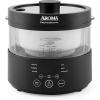 image:imageAroma Housewares Professional 8Cup Cooked SmartCarb Multicooker and FlavorLock Food Steamer for LowCarb Rice and Grains Glass Inner Pot Black AMC800 Transparent Glass 4 Cup Uncooked Rice