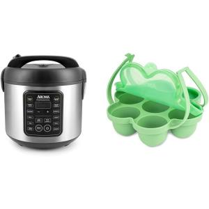 image:imageAROMA 20Cup Digital Rice Cooker and Egg Bite Mold Bundle  MultiGrain Cooker for Rice Grains and Egg Bites  Includes Rice Cooker ARC5200SB and Silicone Egg Bite Mold AAC002
