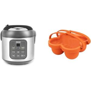 image:imageAROMA 8Cup Digital Rice Cooker and Egg Bite Mold Bundle  Compact Cooker for Rice Grains and Egg Bites  Includes Rice Cooker ARC994SG and Silicone Mold AAC001Rice Cooker  Egg Bite Mold 4Cup Uncooked Rice Cooker Accessories