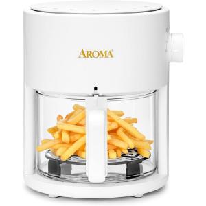 image:imageAROMA Glass Air Fryer and Countertop Convection Oven with Powerful 360Crispy Technology 3 Quart White