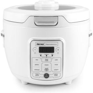 image:imageAROMA Professional Digital Rice Cooker 10Cup Uncooked  20Cup Cooked Slow Cooker Multicooker Steamer Oatmeal Cooker Auto Keep Warm SautthenSimmer 4 Qt White ARC1230W