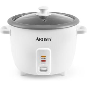 image:imageAROMA Rice Cooker 10Cup Uncooked  20Cup Cooked Steamer Auto Keep Warm Soup Maker Oatmeal Cooker Large Rice Cooker 5 Qt White ARC360NGP8Cup Uncooked