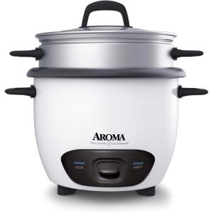 image:imageAroma Housewares 14Cup Cooked 7Cup UNCOOKED Pot Style Rice Cooker and Food Steamer ARC7471NGWhiteWhite