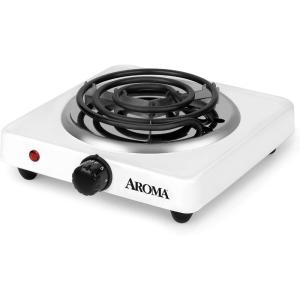 image:imageAroma Housewares AHP303 Single Burner Hot Plate Metal BlackWhite  Coil