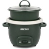 image:imageAROMA CoreCoat Mini Rice Cooker 3 Cups Cooked with Nonstick Ceramic Pot Coating Glass Lid and PopUp Steamer Tray 08 QuartDeep Pine