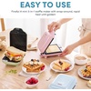 image:imageAROMA 3in1 Panini Press Sandwich Grill and Waffle Maker with Removable Ceramic Coated PlatesPink