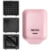 image:imageAROMA 3in1 Panini Press Sandwich Grill and Waffle Maker with Removable Ceramic Coated PlatesPink
