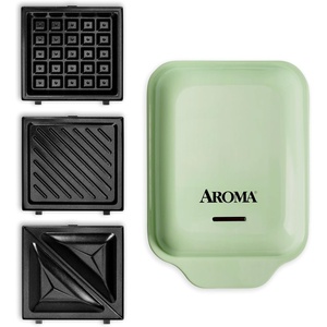 image:imageAROMA 3in1 Panini Press Sandwich Grill and Waffle Maker with Removable Ceramic Coated PlatesGreen