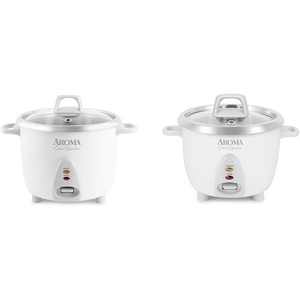 image:imageAroma 14Cup and 6Cup Stainless Rice Cookers Bundle with Uncoated Pots ARC757SG and ARC753SG