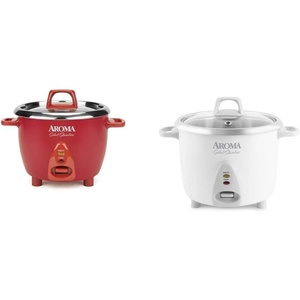 image:imageAroma Stainless Rice Cookers 6Cup amp 14Cup Bundle12Qt  Red  3Qt