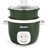 image:imageAROMA CoreCoat Rice Cooker with PopUp Food Steaming Basket 4 Cups Cooked 2 Cups UncookedDeep Pine