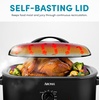 image:imageAROMA 22Qt Roaster Oven with SelfBasting Lid Fits 26lb Turkey Adjustable Temperature Settings Keep Warm Setting Stainless Steel ART832ST18 Qt Black