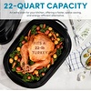 image:imageAROMA 22Qt Roaster Oven with SelfBasting Lid Fits 26lb Turkey Adjustable Temperature Settings Keep Warm Setting Stainless Steel ART832ST18 Qt Red