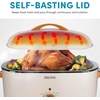 image:imageAROMA 22Qt Roaster Oven with SelfBasting Lid Fits 26lb Turkey Adjustable Temperature Settings Keep Warm Setting Stainless Steel ART832ST22 Qt Sandstone