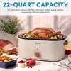 image:imageAROMA 22Qt Roaster Oven with SelfBasting Lid Fits 26lb Turkey Adjustable Temperature Settings Keep Warm Setting Stainless Steel ART832ST22 Qt Sandstone