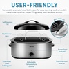 image:imageAROMA 22Qt Roaster Oven with SelfBasting Lid Fits 26lb Turkey Adjustable Temperature Settings Keep Warm Setting Stainless Steel ART832ST22 Qt Silver