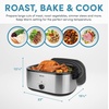 image:imageAROMA 22Qt Roaster Oven with SelfBasting Lid Fits 26lb Turkey Adjustable Temperature Settings Keep Warm Setting Stainless Steel ART832ST22 Qt Silver