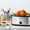 image:imageAROMA 22Qt Roaster Oven with SelfBasting Lid Fits 26lb Turkey Adjustable Temperature Settings Keep Warm Setting Stainless Steel ART832ST22 Qt Silver